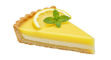 Isolated Slice of Lemon Tart