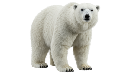 Isolated Standing Polar Bear