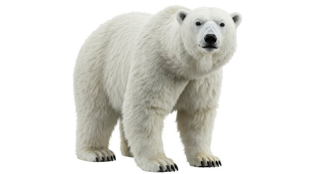 Isolated Standing Polar Bear