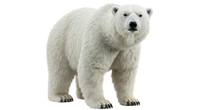 Isolated Standing Polar Bear