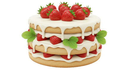 Isolated Strawberry Cake