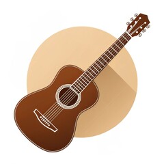 Fototapeta premium Strumming Melodies Close-Up Digital Art of Acoustic Guitar in a Warm Studio Atmosphere