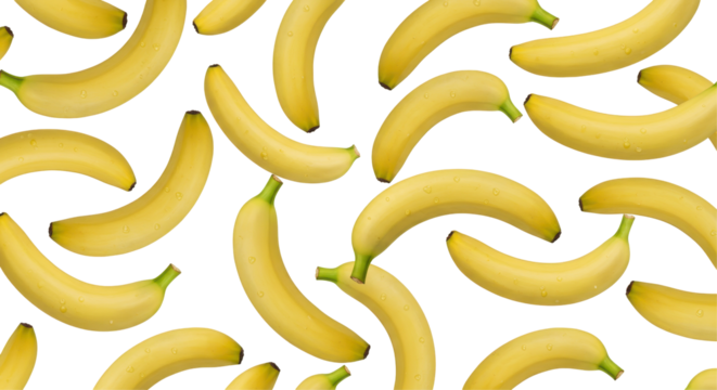 Isolated Seamless Pattern of Bananas