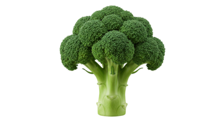 Isolated Fresh Green Broccoli Head