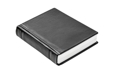 A black book on a white surface invites creativity and exploration all day isolated on transparent background
