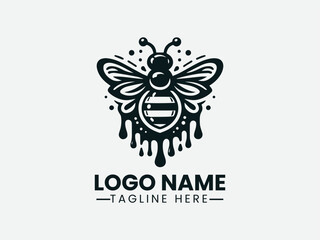 Honey Bee Vector Logo Design, Cute Honey Bee Logo