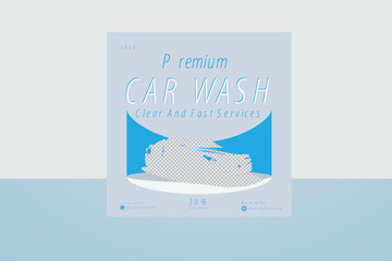 Car wash service banner template social media post