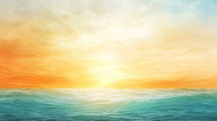 Obraz premium Beautiful Sunset over Tranquil Ocean with Colorful Clouds