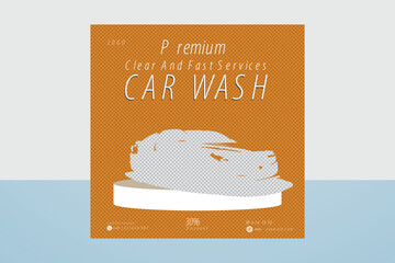 Car wash service banner template social media post