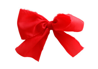A red ribbon is shown in a white background