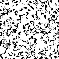 Seamless abstract textured pattern. Simple background black and white texture. Digital brush strokes. Design for textile fabrics, wrapping paper, background, wallpaper, cover.