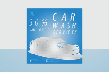 Car wash service banner template social media post