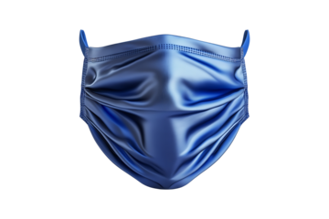 Blue medical mask Isolated on White and Transparent Background PNG Image.