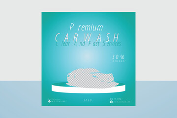 Car wash service banner template social media post