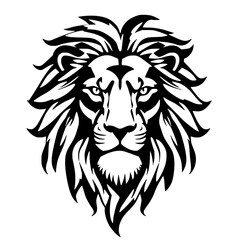 Majestic Lion Silhouette: A striking, high-contrast silhouette of a lion's head, showcasing the animal's regal nature and power.
