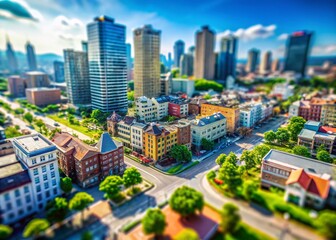Obraz premium Coming Soon Announcement: Miniature Cityscape Tilt-Shift Animation 4K