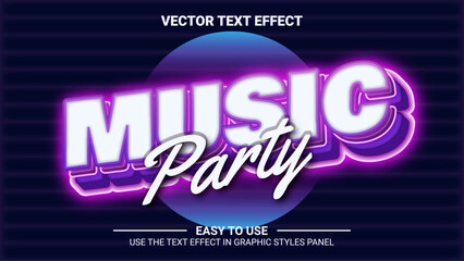 3d music party editable text effect