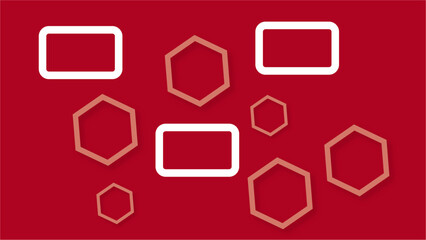 Set of vector geometric shapes red and white color 
 .cube square seamless geometric shape decoration creative wallpaper . modern seamless art style fabric design .