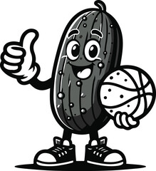 Pickleball Cartoon Vector Illustration on White Background