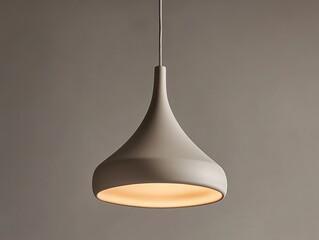 Elegant hanging light fixture illuminating a neutral space