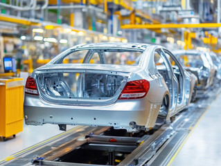 Car assembly in a high-tech manufacturing facility