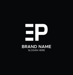 Initials letter EP or PE logo vector template
