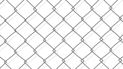 Illustration of a chain link fence with diamond-shaped wire pattern on a white background