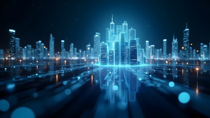 Futuristic Smart City, Digital Urban Network and AI Technology