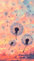 Obraz premium Whispers in the Wind, Dandelions