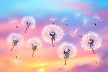 Obraz premium Whispers in the Wind, Dandelions