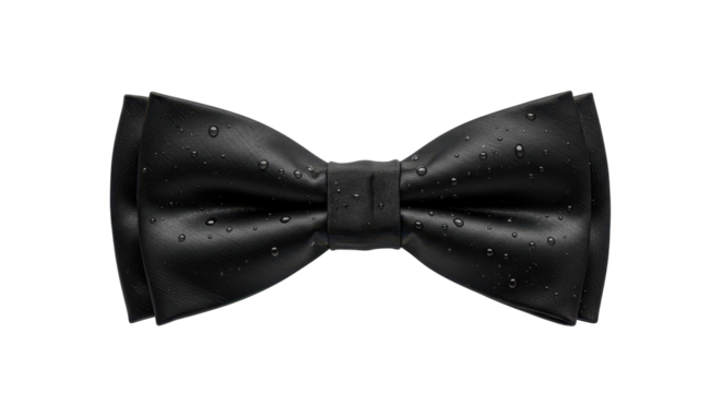 Isolated Wet Black Bow Tie