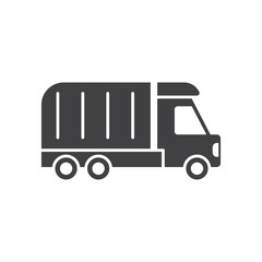 Truck icon in flat style. Freight vector illustration on isolated background. Delivery sign business concept.
