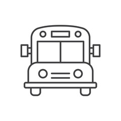 Bus icon in line stroke flat style. Autobus vector illustration on isolated background. Transport sign business concept.
