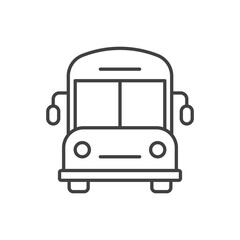 Bus icon in line stroke flat style. Autobus vector illustration on isolated background. Transport sign business concept.