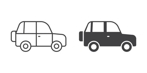 Fototapeta premium SUV car icon in flat style. Automobile vector illustration on isolated background. Transport sign business concept.