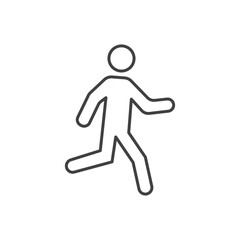 Walking man icon in line stroke flat style. People vector illustration on isolated background. Transport sign business concept.