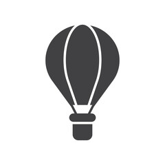 Obraz premium Hot air balloon icon in flat style. Aerostat vector illustration on isolated background. Transport sign business concept.