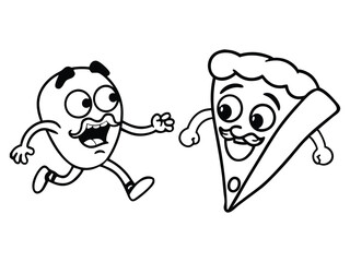 Smiling Food cartoon character vector illustration