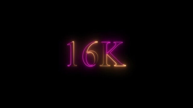 16K text animation in 4K. Easy to put into any video. Neon-colored 8K video , black background ..