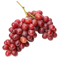 Fresh Red Globe Grapes Cluster, Isolated, Studio Shot on transparent background, Macro View