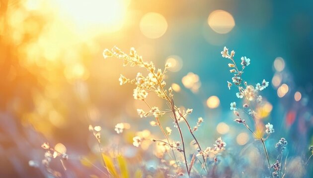Vibrant Wildflowers in a Sunlit Meadow