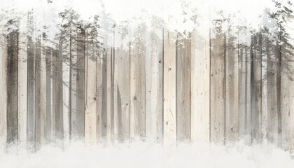 Winter Forest Scene with Snow Covered Trees and Subtle Textures