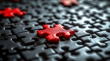 think different,unique concept selecting right people for organization s success jigsaw puzzle piece with red businessperson standing out from the crowd