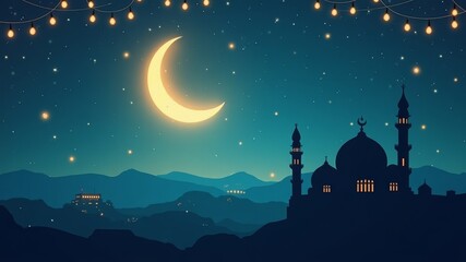 Eid Mubarak Greeting Card Textless Background
