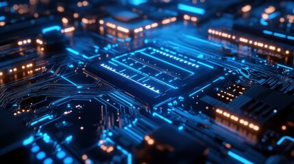 Obraz premium Futuristic AI-Enhanced Processor Visualizing Intrica