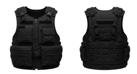 Isolated Front and Back View of Tactical Vest