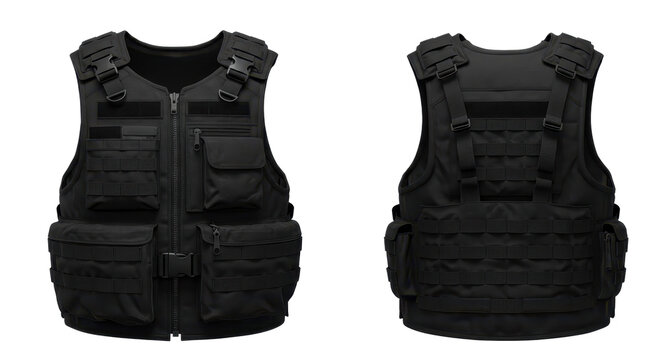 Isolated Front and Back View of Tactical Vest