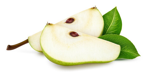 Pears isolated on white background clipping path