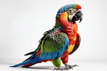 Fototapeta premium Colorful macaws with blue, yellow, and red feathers in a tropical wildlife setting