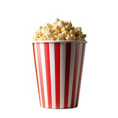 A bucket and box of fresh popcorn for a movie snack on a Transparent Background 